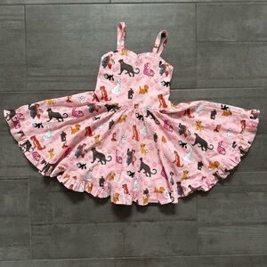 Pink Animal Print Kids Casual Dress